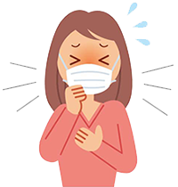 イラスト：風邪をひいている女性